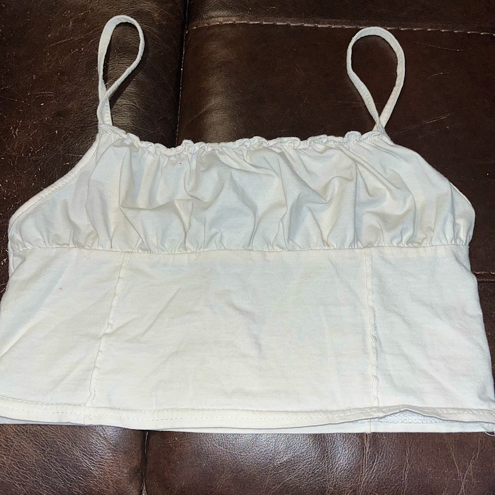 White cropped tank top